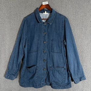 Eileen Fisher Chambray Tencel Organic Cotton Denim Shirt - Women's Size XL